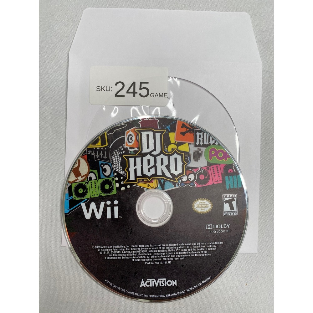 DJ Hero Nintendo Wii Game Disc Only